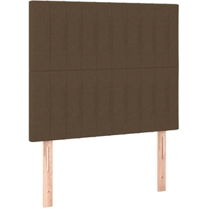vidaXL Têtes de lit 2 pcs Marron Foncé 90x5x78/88 cm Tissu pas cher