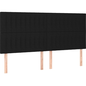 vidaXL Têtes de lit 4 pcs Noir 90x5x78/88 cm Tissu pas cher