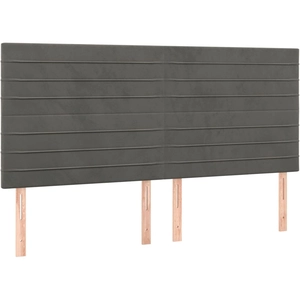 vidaXL Têtes de lit 4 pcs Gris foncé 100x5x78/88 cm Velours pas cher
