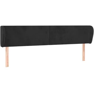 vidaXL Tête de lit avec oreilles Noir 183x23x78/88 cm Velours pas cher