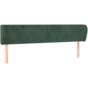 vidaXL Tête de lit avec oreilles Vert foncé 183x23x78/88 cm Velours pas cher