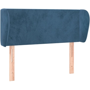 vidaXL Tête de lit avec oreilles Bleu foncé 163x23x78/88 cm Velours pas cher