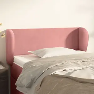 vidaXL Tête de lit avec oreilles Rose 83x23x78/88 cm Velours pas cher