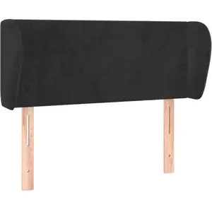 vidaXL Tête de lit avec oreilles Noir 83x23x78/88 cm Velours pas cher