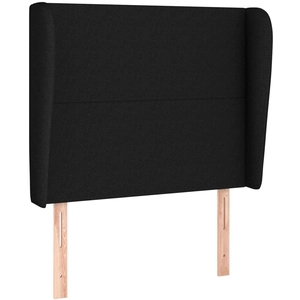 vidaXL Tête de lit avec oreilles Noir 103x23x78/88 cm Tissu pas cher