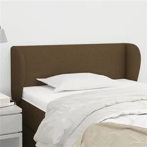 vidaXL Tête de lit avec oreilles Marron foncé 103x23x78/88 cm Tissu pas cher