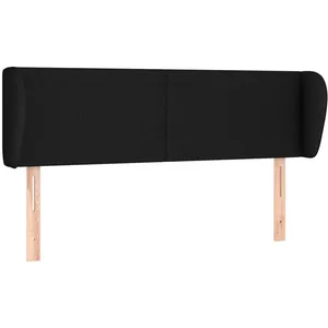 vidaXL Tête de lit avec oreilles Noir 147x23x78/88 cm Tissu pas cher