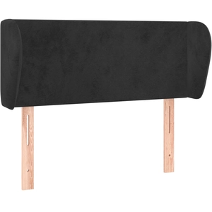 vidaXL Tête de lit avec oreilles Noir 103x23x78/88 cm Velours pas cher