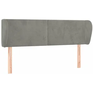 vidaXL Tête de lit avec oreilles Gris clair 147x23x78/88 cm Velours pas cher