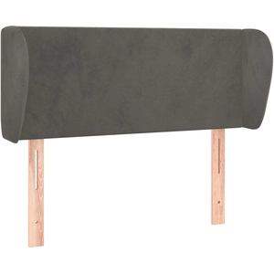 vidaXL Tête de lit avec oreilles Gris foncé 147x23x78/88 cm Velours pas cher