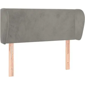 vidaXL Tête de lit avec oreilles Gris clair 103x23x78/88 cm Velours pas cher