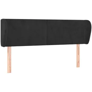 vidaXL Tête de lit avec oreilles Noir 147x23x78/88 cm Velours pas cher