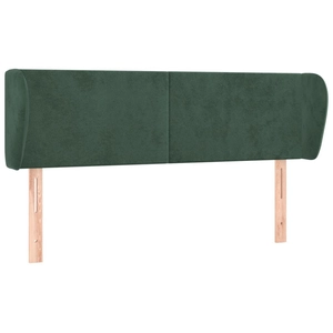 vidaXL Tête de lit avec oreilles Vert foncé 147x23x78/88 cm Velours pas cher