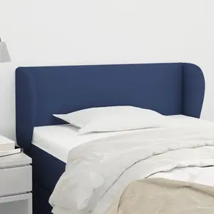 vidaXL Tête de lit avec oreilles Bleu 93x23x78/88 cm Tissu pas cher