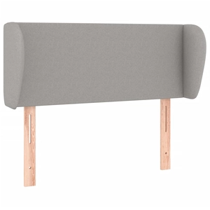vidaXL Tête de lit avec oreilles Gris clair 203x23x78/88 cm Tissu pas cher