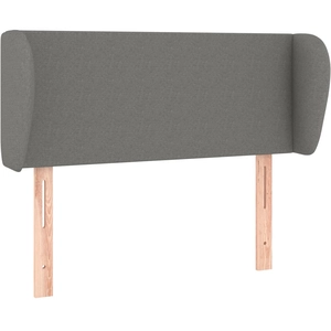 vidaXL Tête de lit avec oreilles Gris foncé 203x23x78/88 cm Tissu pas cher