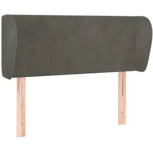 vidaXL Tête de lit avec oreilles Gris foncé 83x23x78/88 cm Velours pas cher