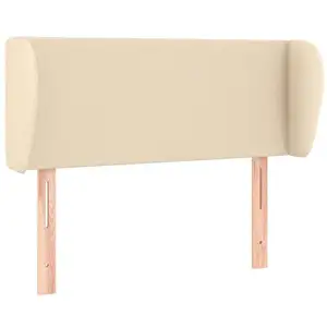 vidaXL Tête de lit avec oreilles Crème 83x23x78/88 cm Tissu pas cher