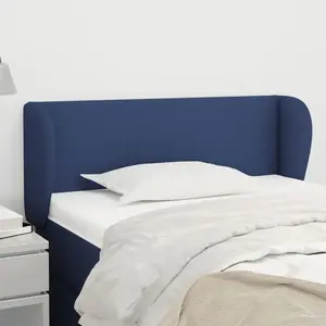 vidaXL Tête de lit avec oreilles Bleu 83x23x78/88 cm Tissu pas cher