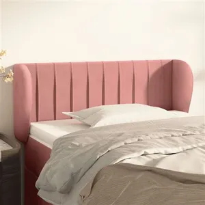 vidaXL Tête de lit avec oreilles Rose 103x23x78/88 cm Velours pas cher
