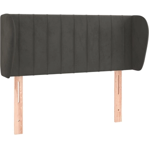 vidaXL Tête de lit avec oreilles Gris foncé 93x23x78/88 cm Velours pas cher