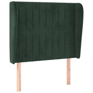 vidaXL Tête de lit avec oreilles Vert foncé 93x23x78/88 cm Velours pas cher