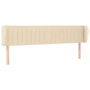 vidaXL Tête de lit avec oreilles Crème 183x23x78/88 cm Tissu pas cher