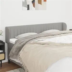 vidaXL Tête de lit avec oreilles Gris clair 183x23x78/88 cm Tissu pas cher