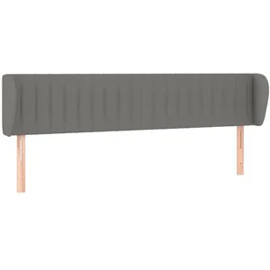vidaXL Tête de lit avec oreilles Gris foncé 183x23x78/88 cm Tissu pas cher