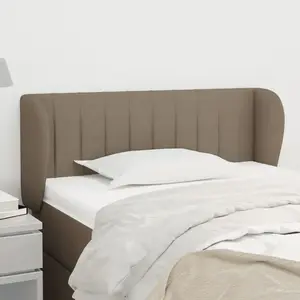 vidaXL Tête de lit avec oreilles Taupe 93x23x78/88 cm Tissu pas cher