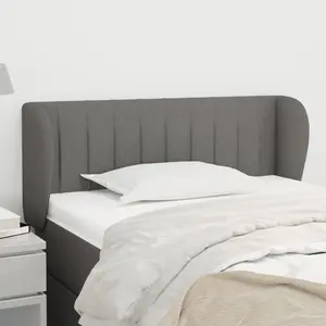 vidaXL Tête de lit avec oreilles Gris foncé 103x23x78/88 cm Tissu pas cher