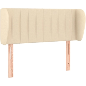 vidaXL Tête de lit avec oreilles Crème 203x23x78/88 cm Tissu pas cher