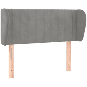 vidaXL Tête de lit avec oreilles Gris clair 83x23x78/88 cm Velours pas cher