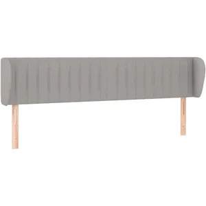 vidaXL Tête de lit avec oreilles Gris clair 163x23x78/88 cm Tissu pas cher