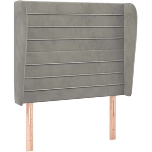 vidaXL Tête de lit avec oreilles Gris clair 83x23x118/128 cm Velours pas cher