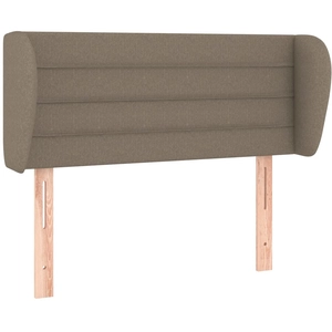 vidaXL Tête de lit avec oreilles Taupe 203x23x118/128 cm Tissu pas cher