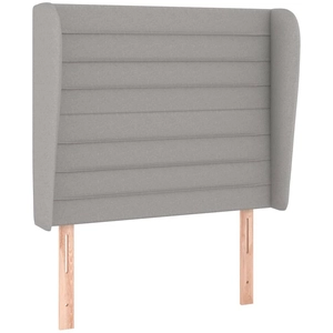 vidaXL Tête de lit avec oreilles Gris clair 83x23x118/128 cm Tissu pas cher