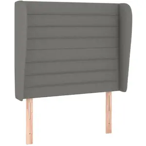 vidaXL Tête de lit avec oreilles Gris foncé 83x23x118/128 cm Tissu pas cher