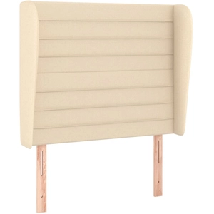 vidaXL Tête de lit avec oreilles Crème 83x23x118/128 cm Tissu pas cher
