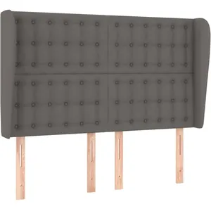 vidaXL Tête de lit avec oreilles Gris 147x23x118/128 cm Similicuir pas cher