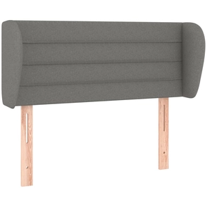 vidaXL Tête de lit avec oreilles Gris foncé 103x23x118/128 cm Tissu pas cher