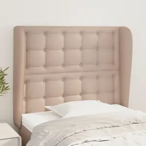 vidaXL Tête de lit avec oreilles Cappuccino 93x23x118/128cm Similicuir pas cher