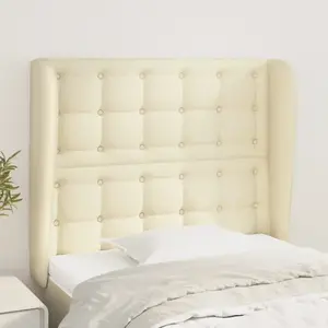 vidaXL Tête de lit avec oreilles Crème 103x23x118/128 cm Similicuir pas cher