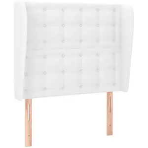 vidaXL Tête de lit avec oreilles Blanc 83x23x118/128 cm Similicuir pas cher