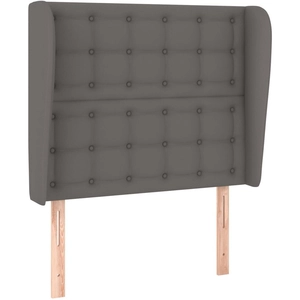 vidaXL Tête de lit avec oreilles Gris 83x23x118/128 cm Similicuir pas cher