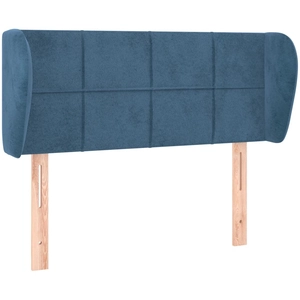 vidaXL Tête de lit avec oreilles Bleu foncé 103x23x118/128 cm Velours pas cher