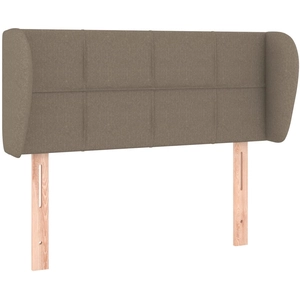 vidaXL Tête de lit avec oreilles Taupe 147x23x118/128 cm Tissu pas cher