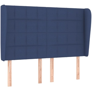 vidaXL Tête de lit avec oreilles Bleu 147x23x118/128 cm Tissu pas cher