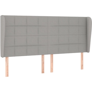 vidaXL Tête de lit avec oreilles Gris clair 203x23x118/128 cm Tissu pas cher