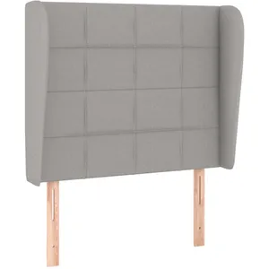 vidaXL Tête de lit avec oreilles Gris clair 103x23x118/128 cm Tissu pas cher